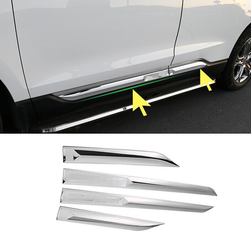 for Ford Edge 2015-2020 Silver Car Body Door Side Molding Cover Panel Trim ABS