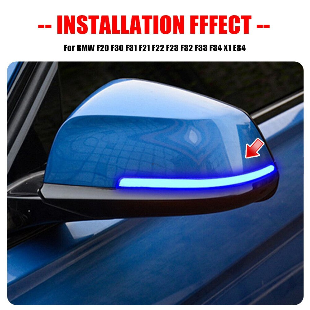 2pcs LED Dynamic Side Mirror Turn Signal Light Assembly Blue for BMW F20 F30 F21