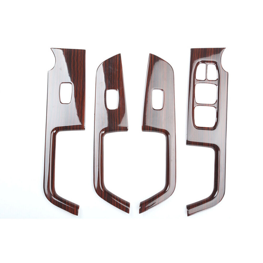 Car Glass Window Lifting Lock Panel Trim 4PCS for Hyundai IX25 15-2019 Red Wood