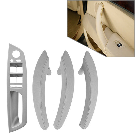 7x Leather Inner Interior Door Pull Handle Trim FITS for BMW X5 E70 X6 E71 E72 LHD