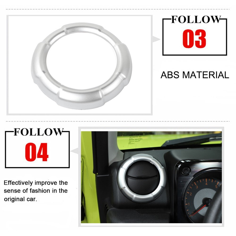 Silver Air Conditioner Vent Outlet Cover Trim Rings for Suzuki for Jimny 2019-2023