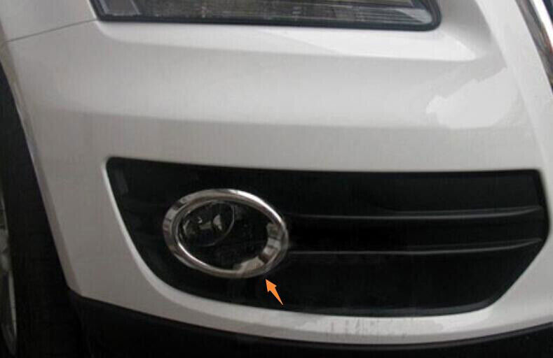 Fit for Audi Q3 2013-2015 Chrome Front Bumper Fog Light Lamp Frame Ring Trim 2P