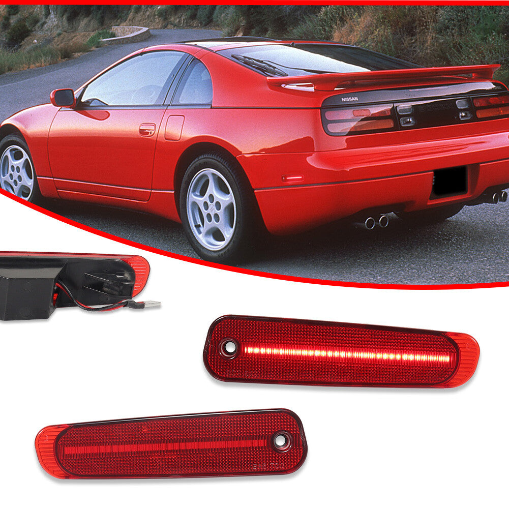 Red lens LED rear bumper side marker lights applicable to 1990-1996 for Nissan 300ZX Z32