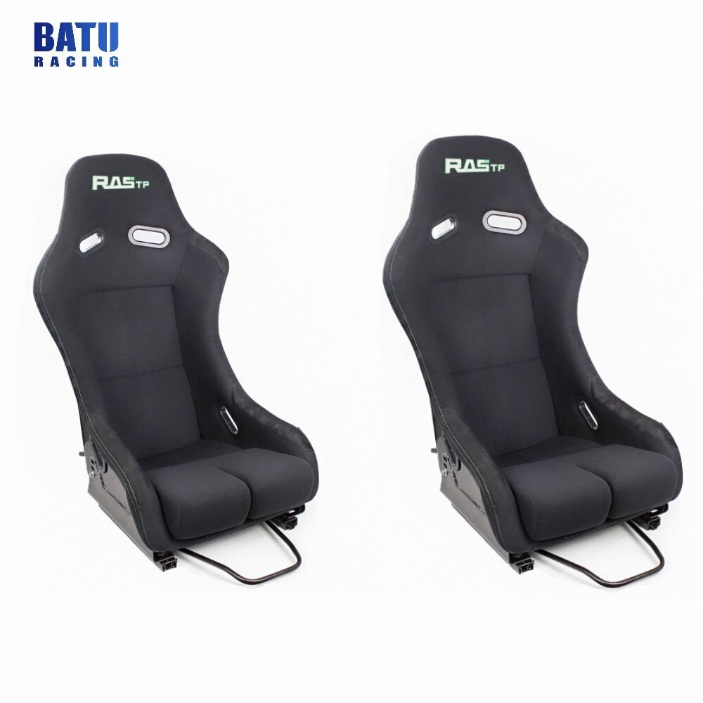 2X Black Universal Racing Adjustable Bucket Reclinable Seats  Slider Rail