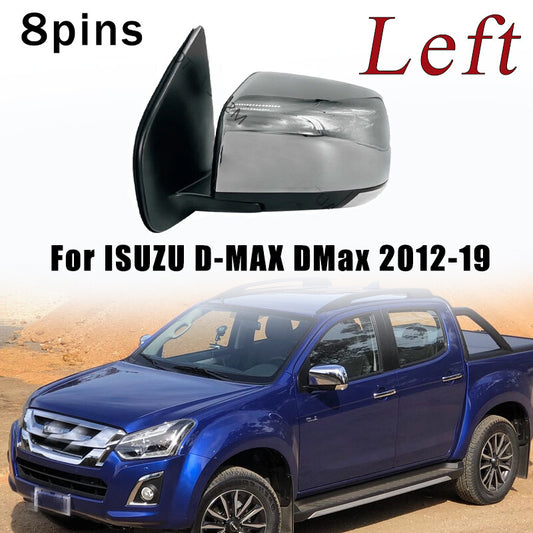 Left rearview mirror with turn signal folding lens suitable for ISUZU D-MAX DMax 2012-19