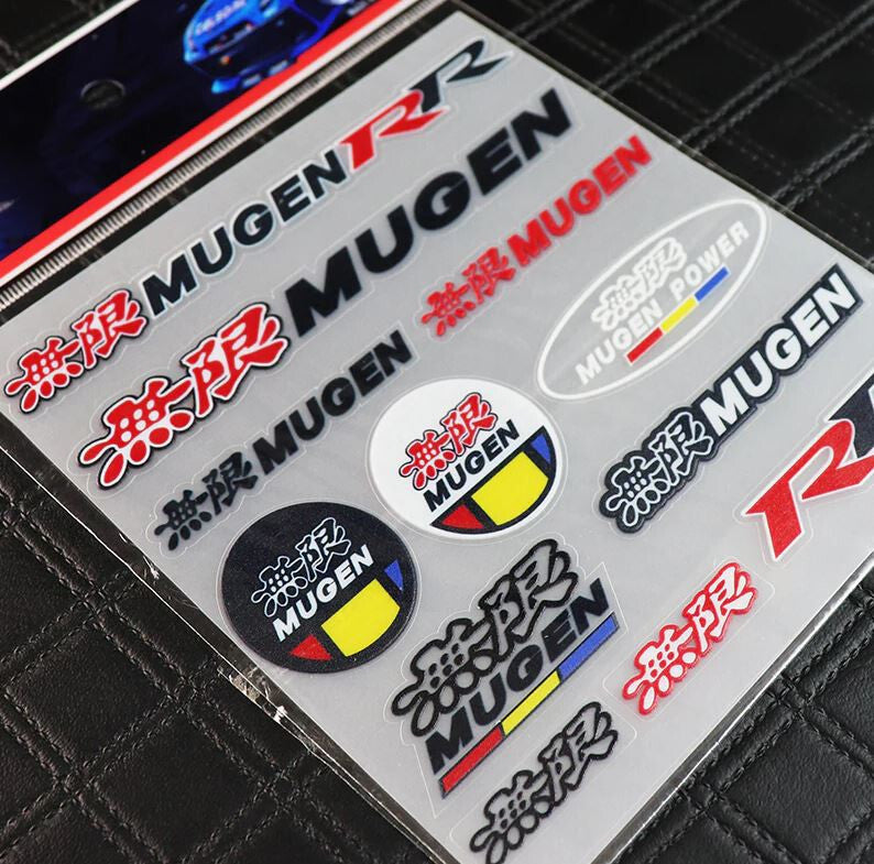 12-Piece Car Reflective Sticker Set, Badges, Decals, Vynils Mugen, for Nissan