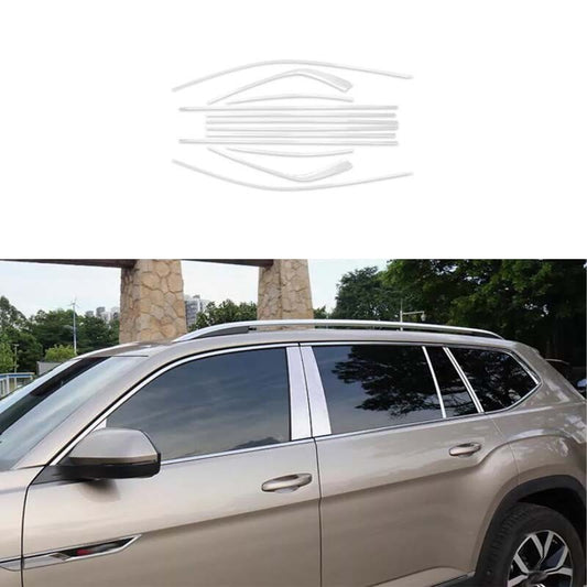 Molding Strip Trim for Volkswagen Atlas Chrome Steel 2018-2020 2021 Windows Sill