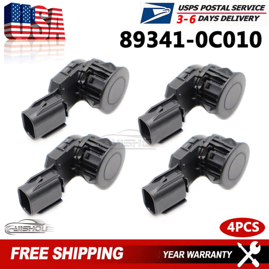 4X Black Bumper Parking Sensor 89341-0C010 for Toyota RAV4 Tacoma Tundra 2014-18