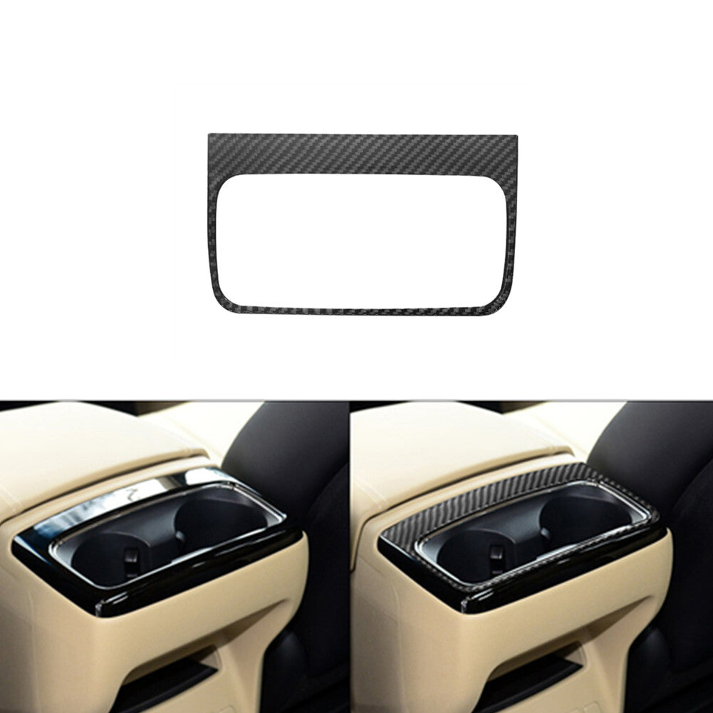 Carbon Fiber Rear Central Cup Holder Frame Trim Cover for KIA Sedona 2015-2016 A
