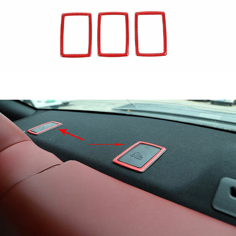 Fit for Dodge for Challenger 15-21 Red Carbon Fiber Safety Buckle Decor Paste Strip