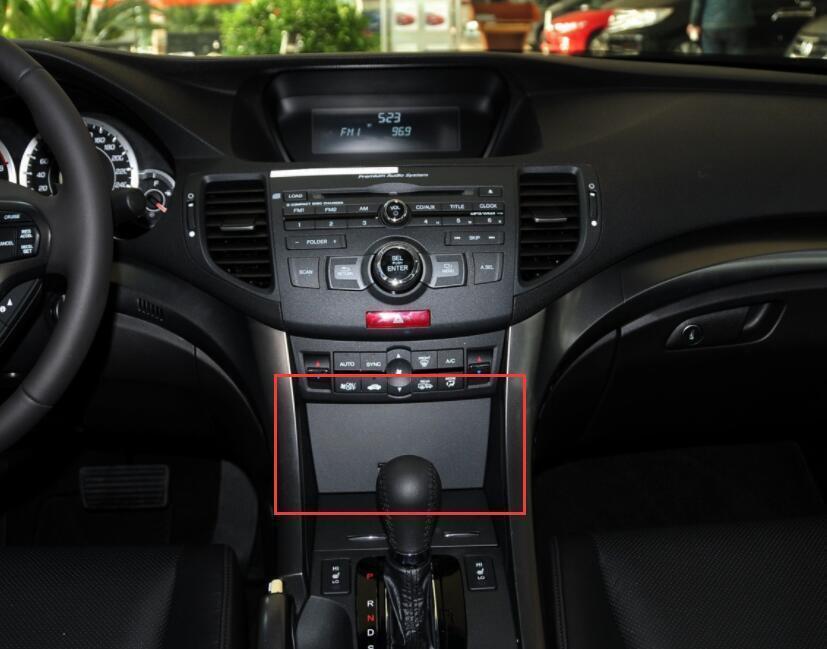 for Acura TSX 2009-2014 Carbon Fiber Look Central Console Storage Box Cover Trim