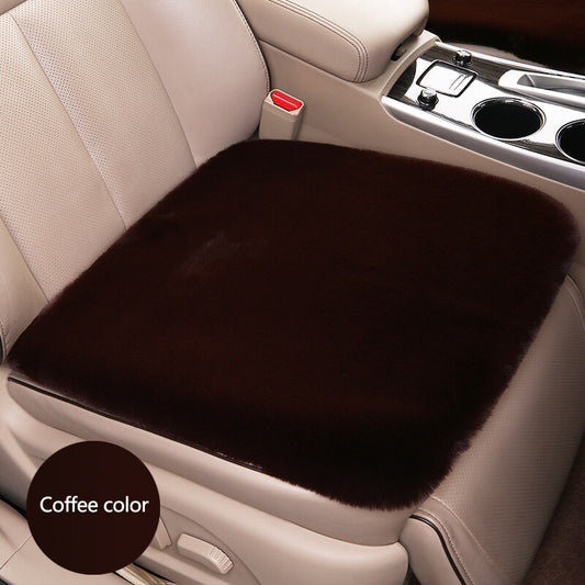 1x Car for Seat Cover Front Cushion Plush Soft Comfort Pad Protector Mat Warm Coffee