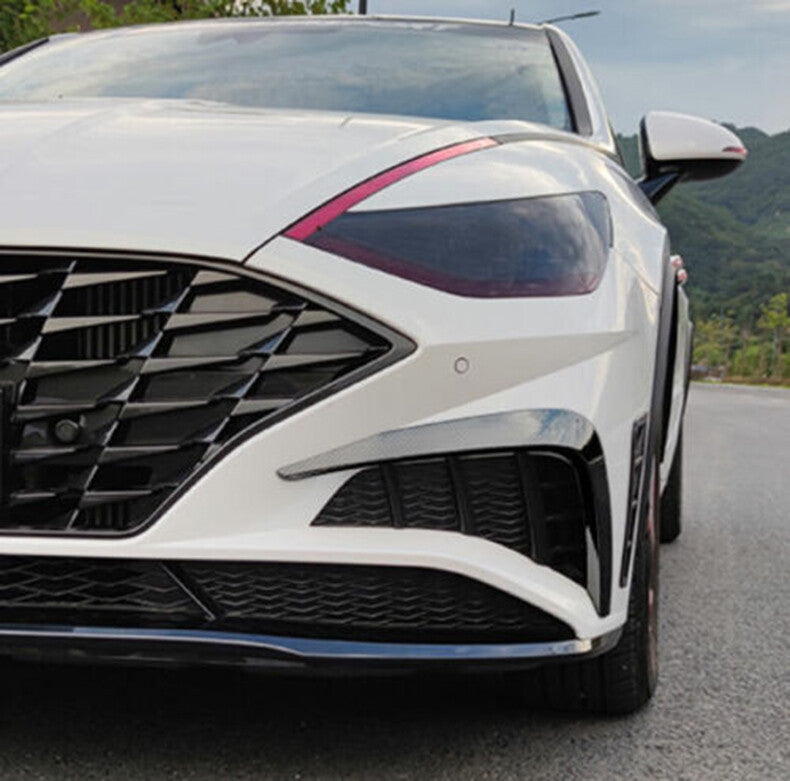 for Hyundai Sonata 2020-2023 Carbon Fiber Front Fog Light Eyebrow Strip Trim 2x