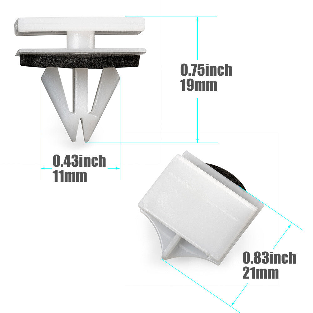 30-piece pack W716503-S300 External Rocker Panel Molded Retainer/Seal for Ford MKZ