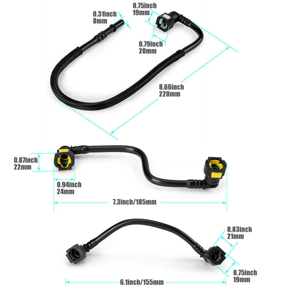 3pcs Fuel line Hose Kit for Mercedes-Benz W163 ML320 ML430 ML55 AMG V6 V8 New