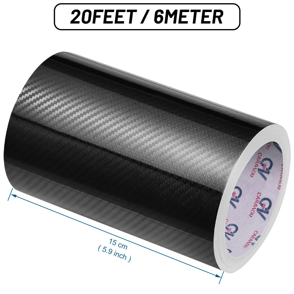20ft 5D Black Carbon Fiber Air-Release Adhesive Vinyl Tape Roll Car Sticker