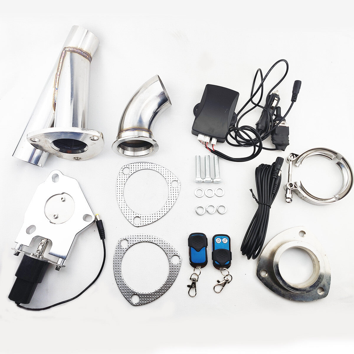 3 Electric Exhaust Control Dump Valve Exhaust Y Pipe with Manual Remote Kit
