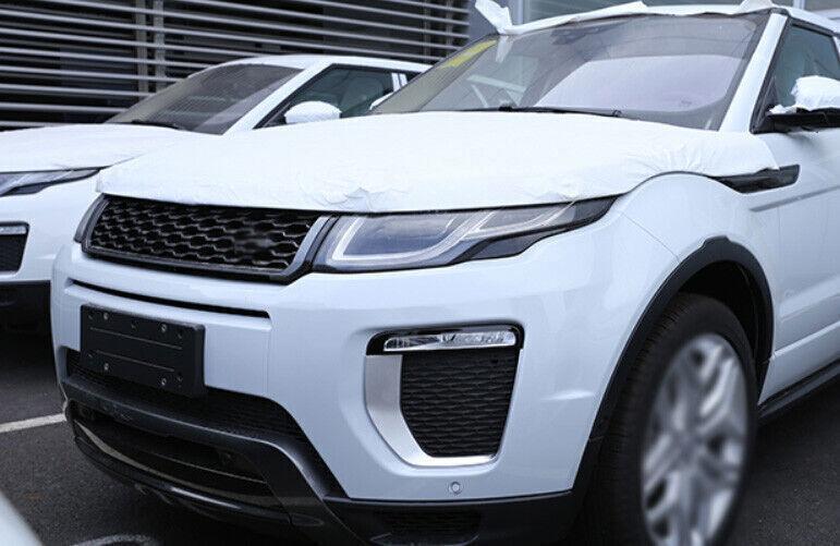 2X Matte Silver Exterior Front Fog Light Frame Trim for Range Rover Evoque 16-19
