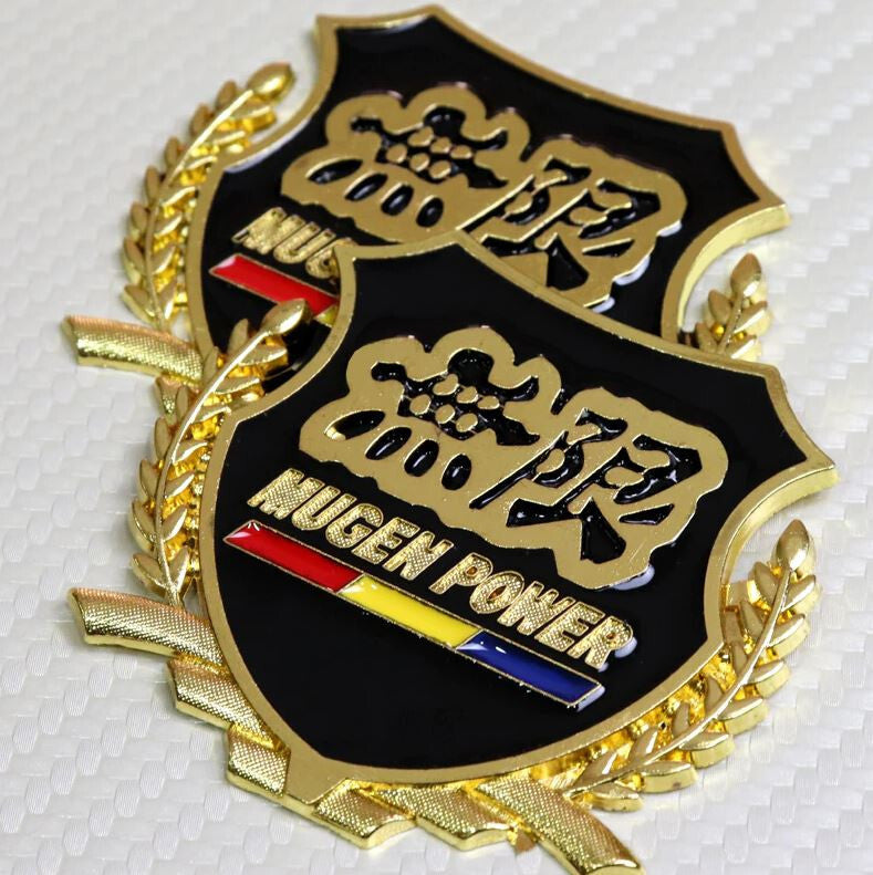Car side fender rear badge trunk boot sticker Mugan black gold for Honda for Acura