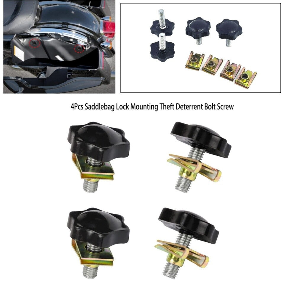 4pcs Saddlebag Lock Mounting Theft Deterrent Bolt Screw for Harley Touring 94-21