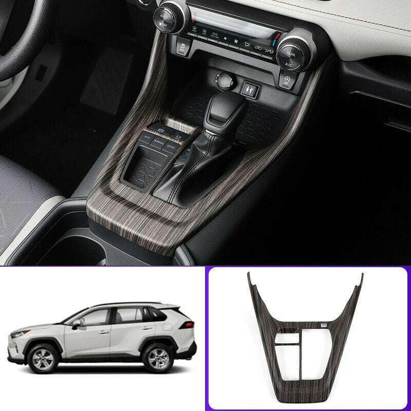 for Toyota RAV4 2019-2022 Wood Grain Central Console Gear Shift Frame Cover Trim