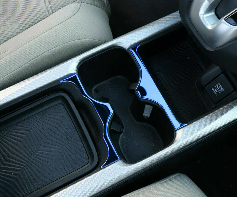 Middle Console Drinking Glass Trim 2 for Honda CRV CR-V 2017-2022 Blue Titanium