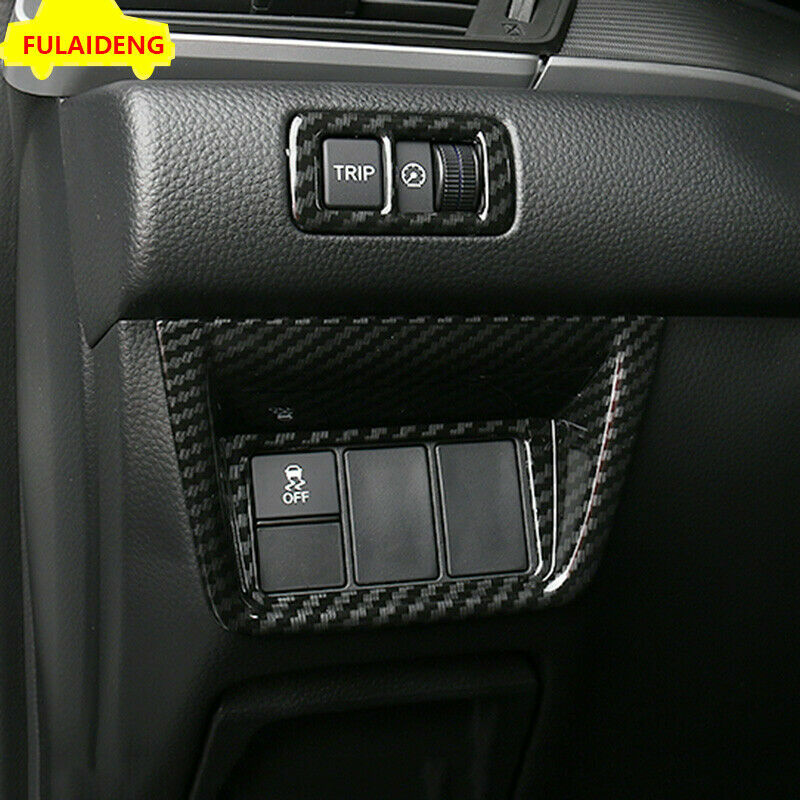 for Honda Accord 2018-2021 Carbon fiber ABS Inner Headlight Adjustment Knob Trim