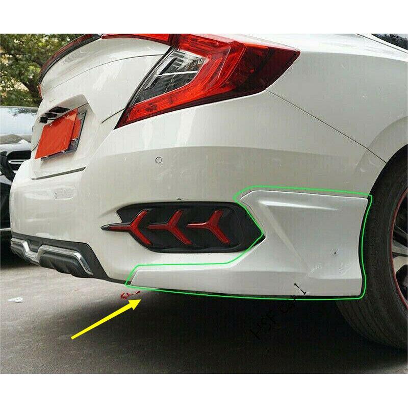 for Honda for Civic Sedan 2016-2021 White ABS Rear Bumper Splitter Lip spoiler Guard