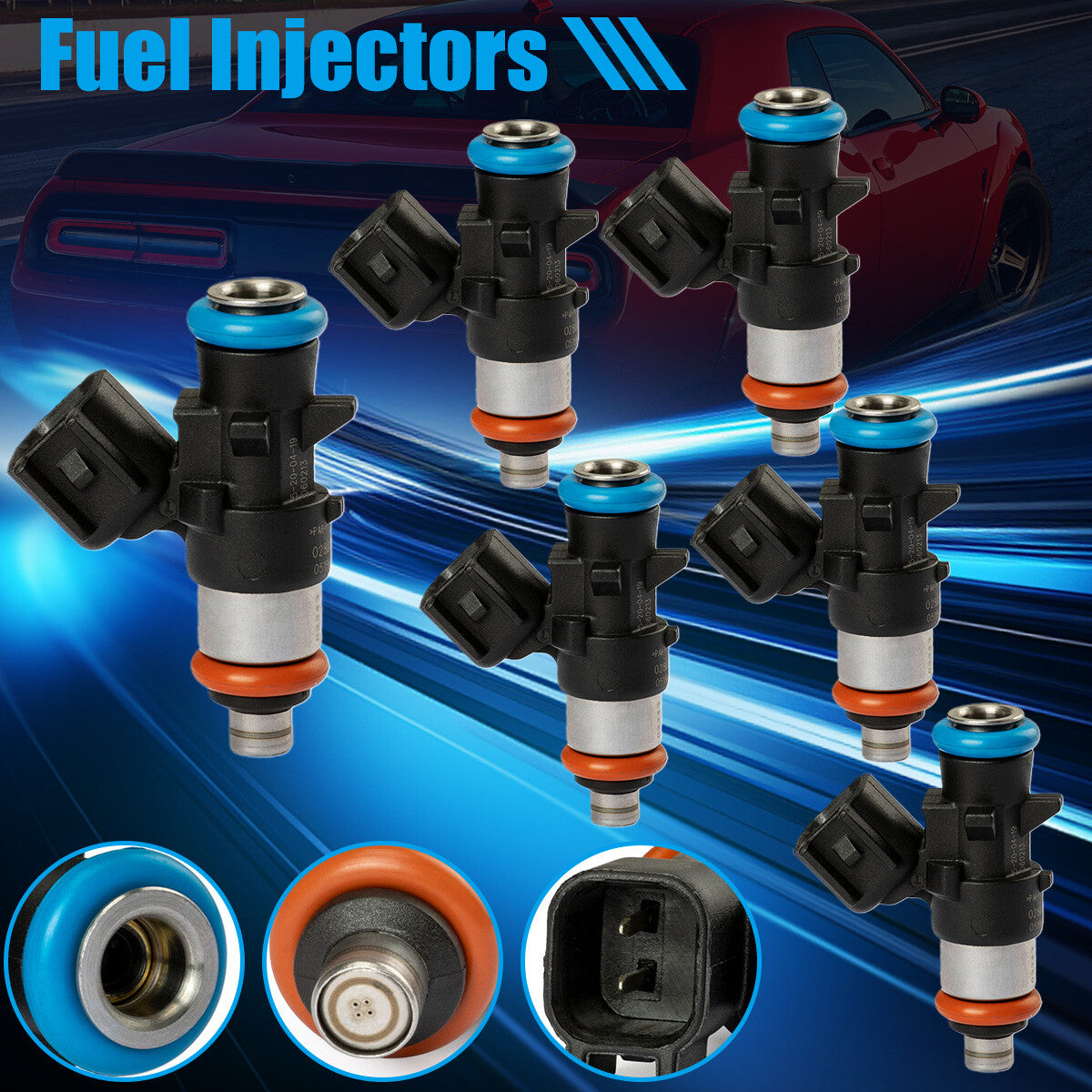 6pcs New Fuel Injectors 0280158233 For 2011-2017 for Dodge Grand Caravan 3.6L V6