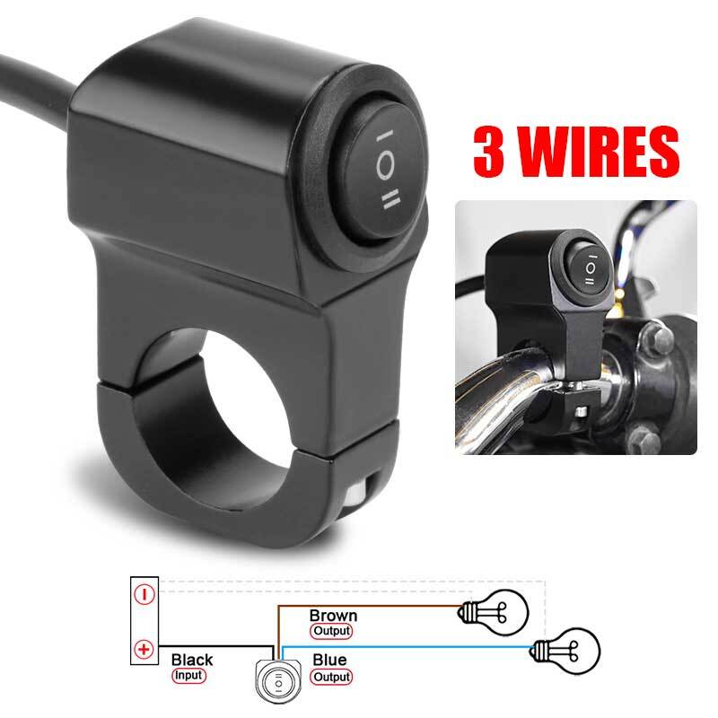 Waterproof Motorcycle Handlebar 7/8 ON OFF Switch ATV Headlight Fog Spot Light
