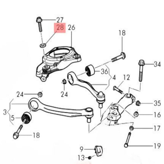 3D0412145A Upper Bracket Washer for Volkswagen 19-22