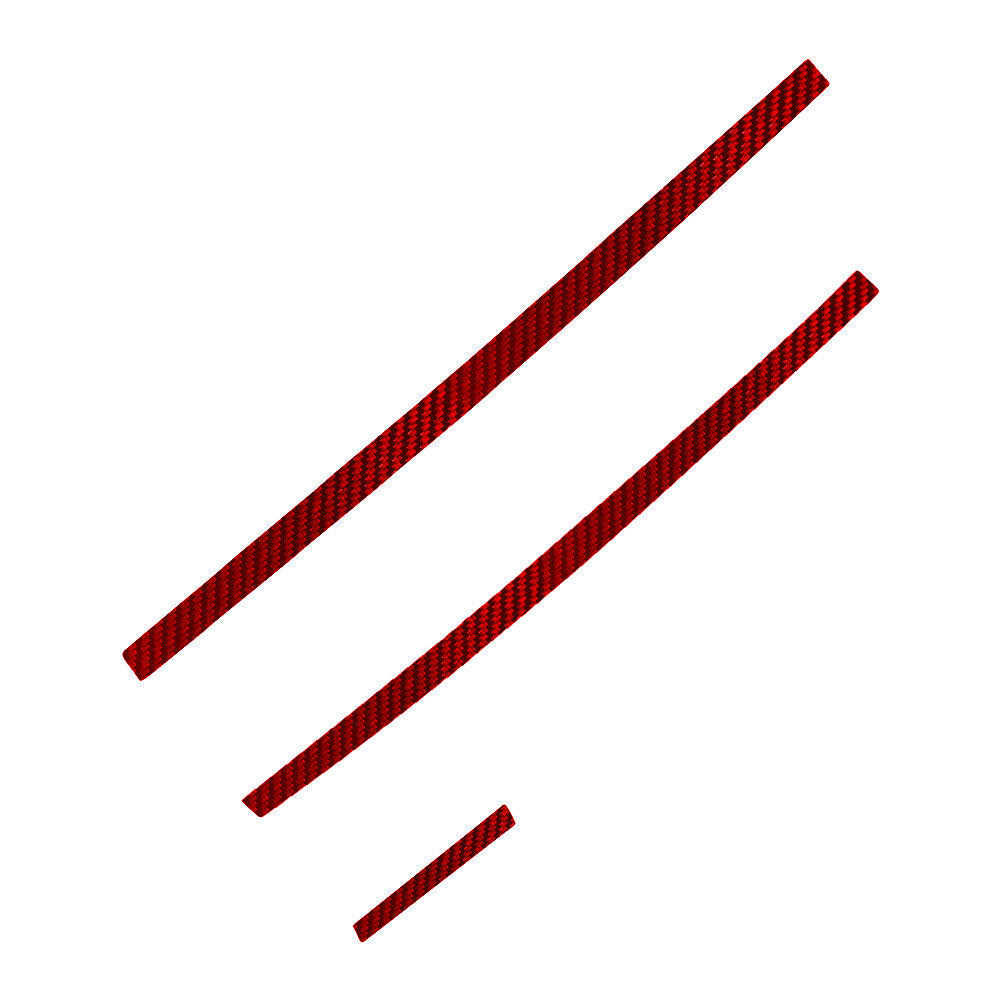 3Pcs Red Carbon Fiber Dashboard Strips Cover Trim for Toyota Hilux 2015-2021