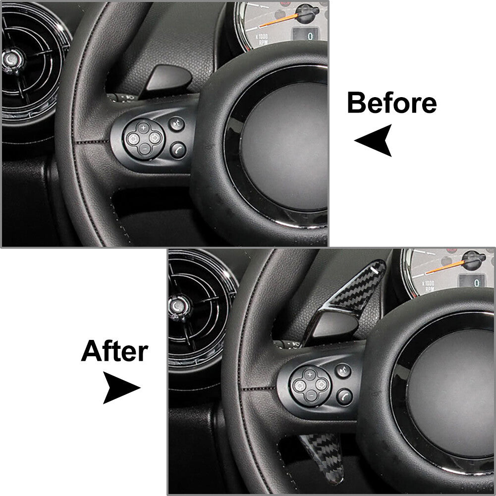 Fit for Mini R55 R56 R57 R58 R59 R60 R61 Carbon Fiber Steering Wheel Shift Paddle