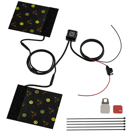 Motorcycle heated grip pad, handlebar heater, retractable cover, 12V