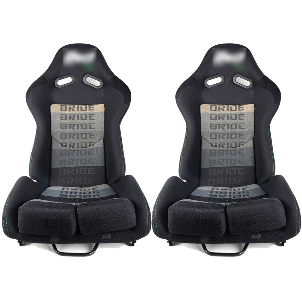 2PCS Large Size BRIDE Seats Low Max JDM Racing Seats+Fiberglass Backrest+Slider