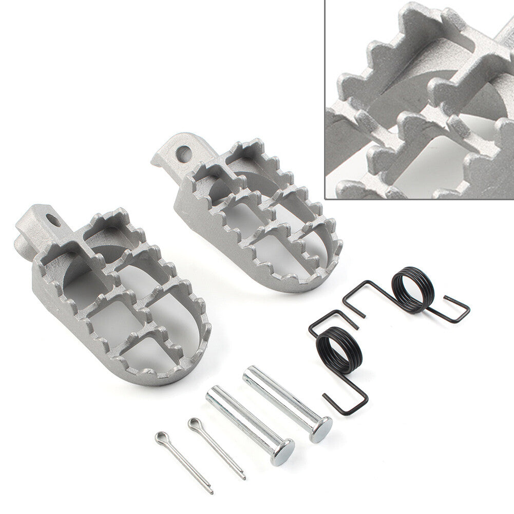 CNC Wide Foot Pegs Footpegs Rear Set Pedals Racing Universal Motorcycle Silver