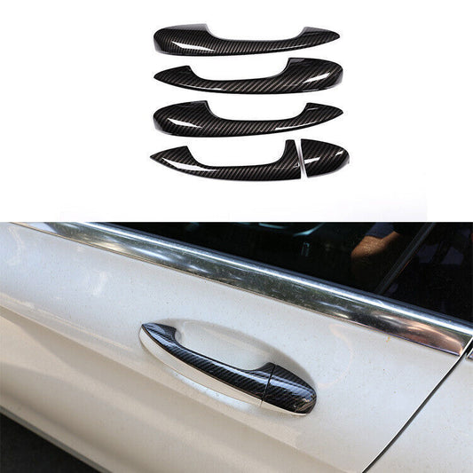 ABS Carbon Fiber Exterior Side Door Handle Cover Trim for Benz GLE GLS 2020-2023