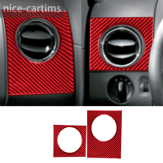 2¡ÁRed Carbon Fiber Side Air Vent Outlet Panel Cover for Ford F150 FX4 2004-2008