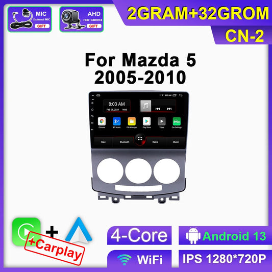 Android CarPlay Car Radio for Mazda 5 2005-2010 Stereo Audio Video Player Screen