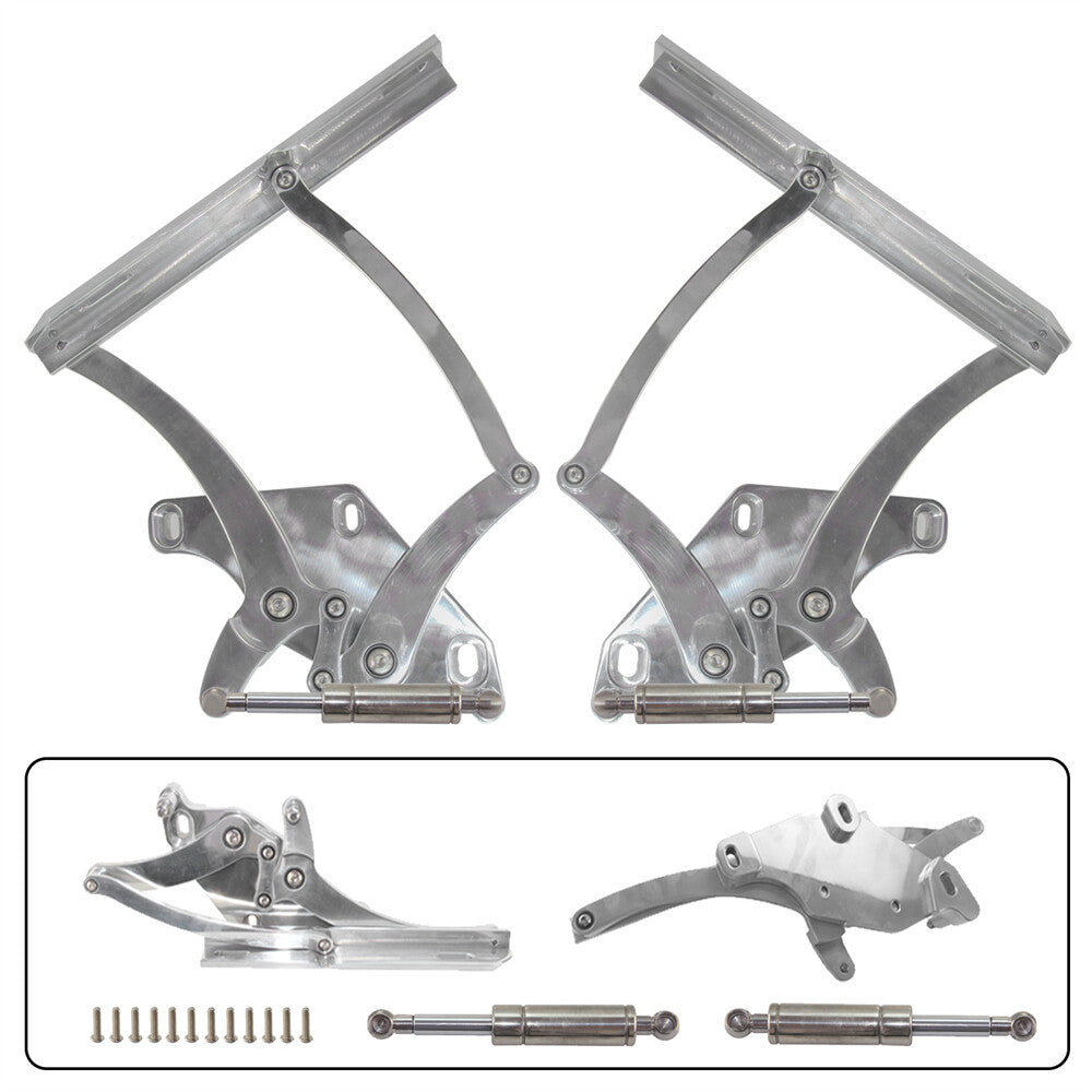 Billet Hood Hinge Kit Pair Left and Right Side for Ford for Mustang 1971-1973 Silver