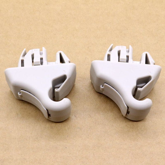 2-Piece Beige Sun Visor Clip Kit for Mitsubishi Pajero Montero III 2000 - 2006