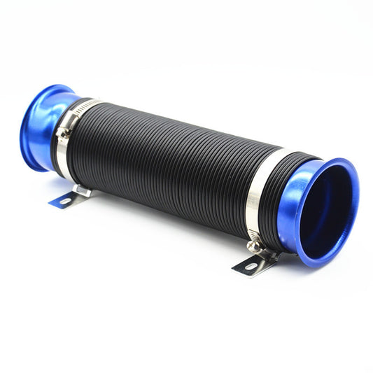 Car Blue 75mm 3Multi Flexible Turbo Cold Air Intake Duct Inlet Pipe Hose Tube