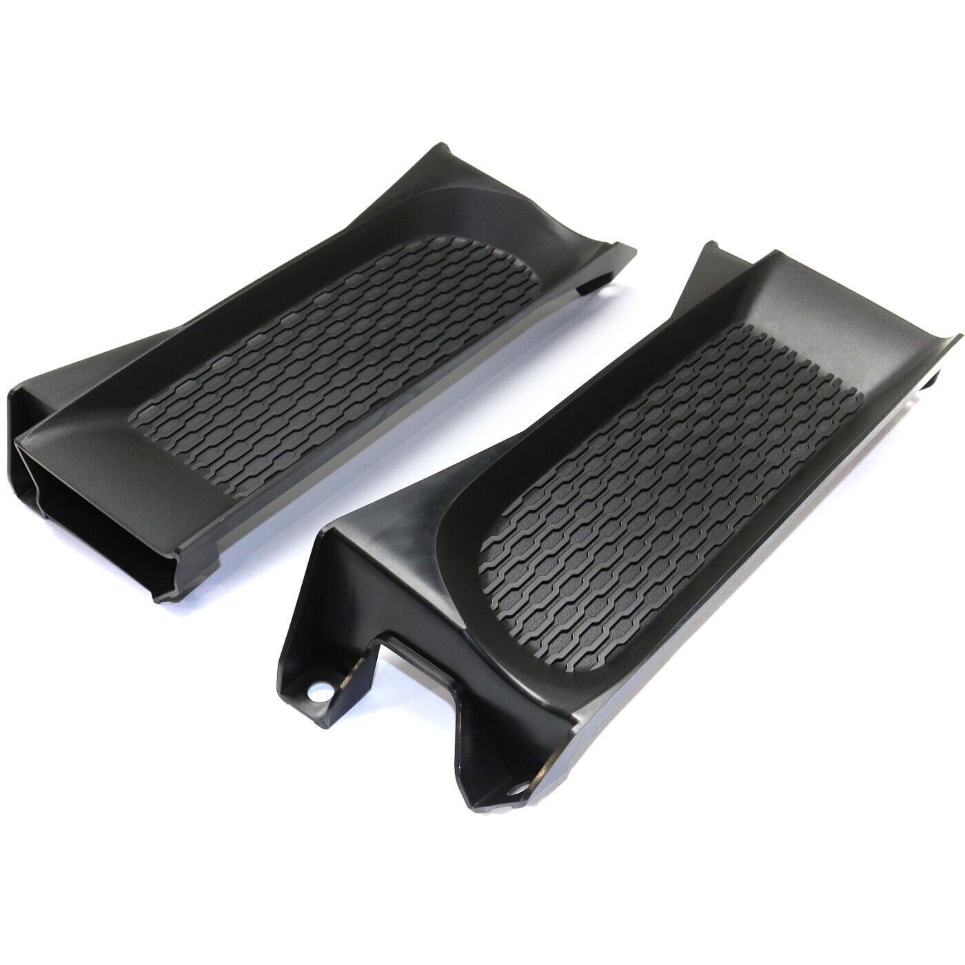 A pair of front bumper deck fog light covers with ABS for Ram 1500 (2013-2018).