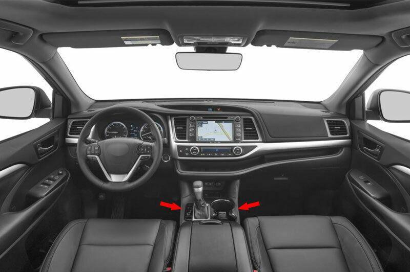 Silver Titanium Middle Console Gear Shift Trim for Toyota Highlander 2014-2019