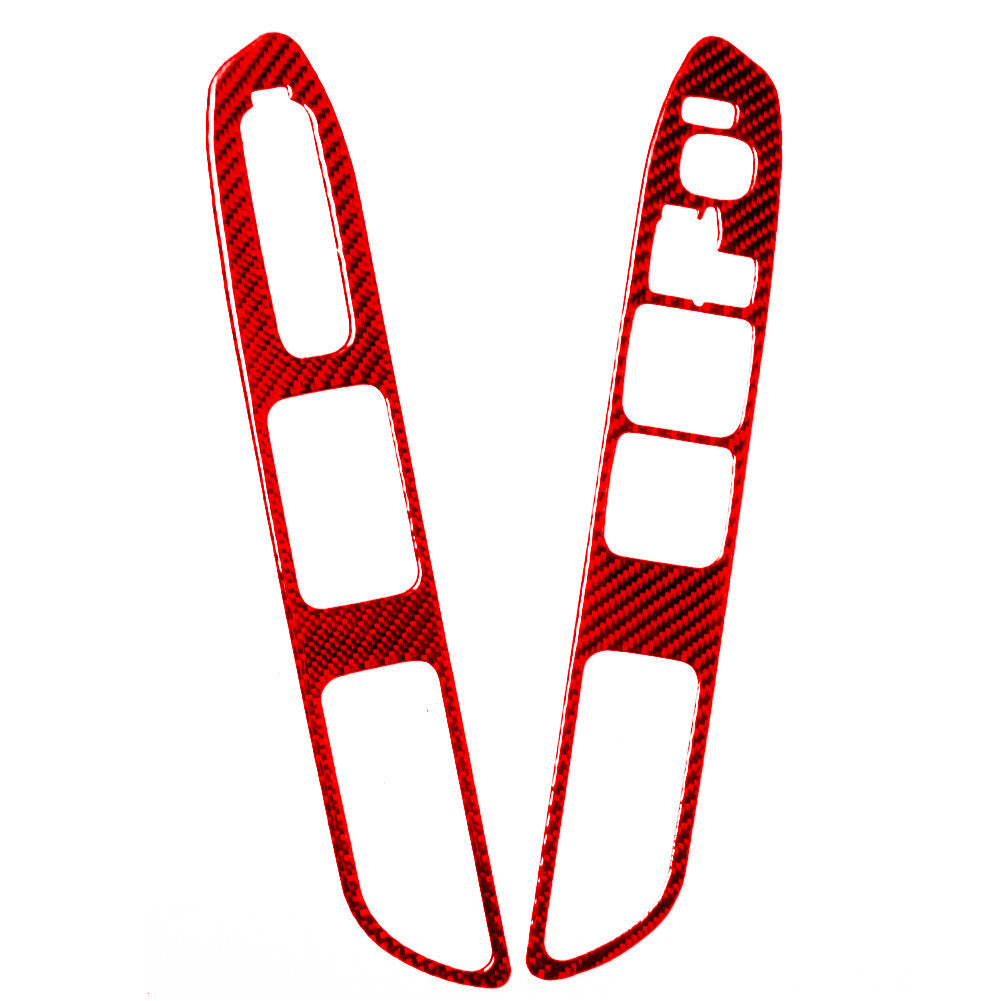 Red Carbon Fiber Front Window Switch Panel Cover for Subaru Forester 2005-2008
