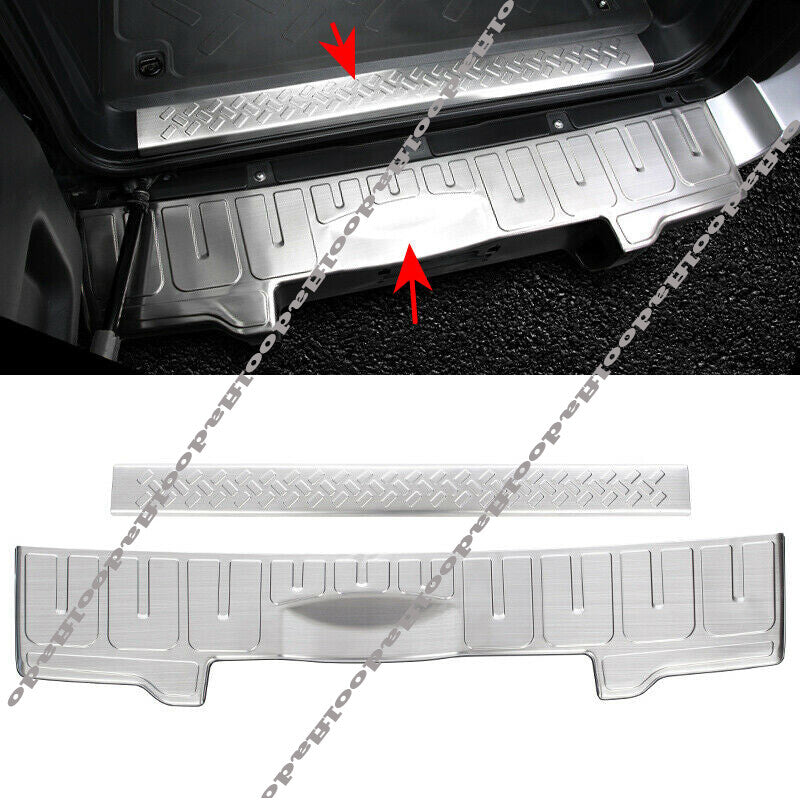 Silver steel Rear Door Trunk Sill Plate Guard Cover for Toyota FJ Cruiser 07-21