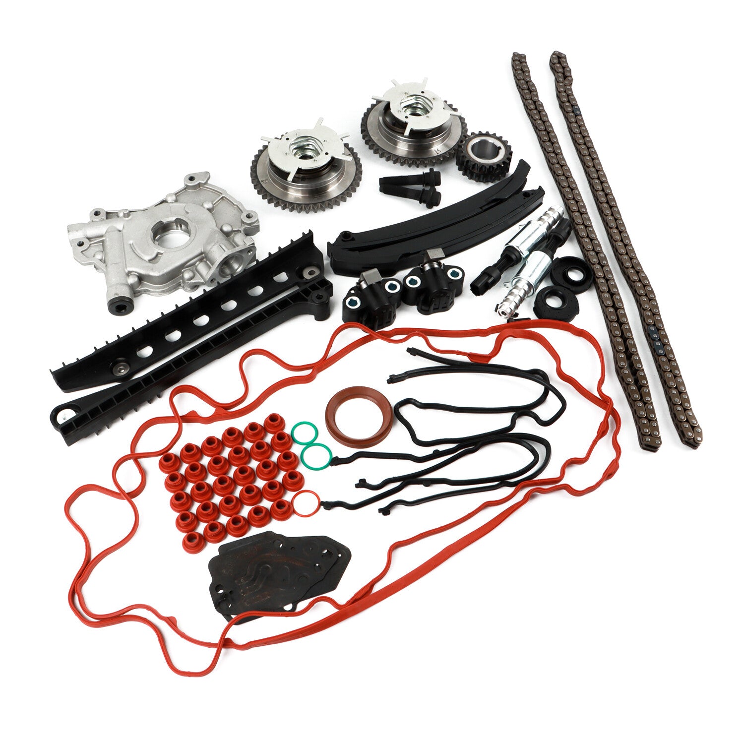Timing Chain Kit+Cam Phaser+Solenoid Valve+Oil Pump for 2004-2008 for Ford 5.4L 3V