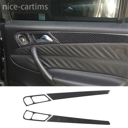 Carbon Fiber Interior Rear Door Handle Panel Cover for Benz C Class W203 2005-07