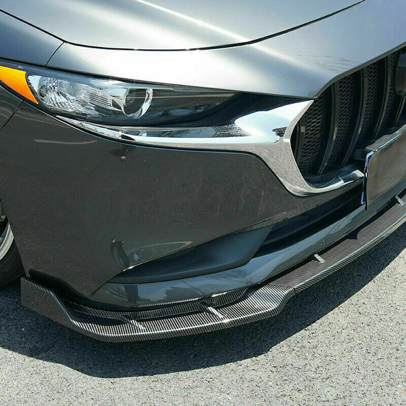 Carbon Fiber Front Bumper Lip Chin Spoiler Body Kit for Mazda 3 Sedan 2019-2024