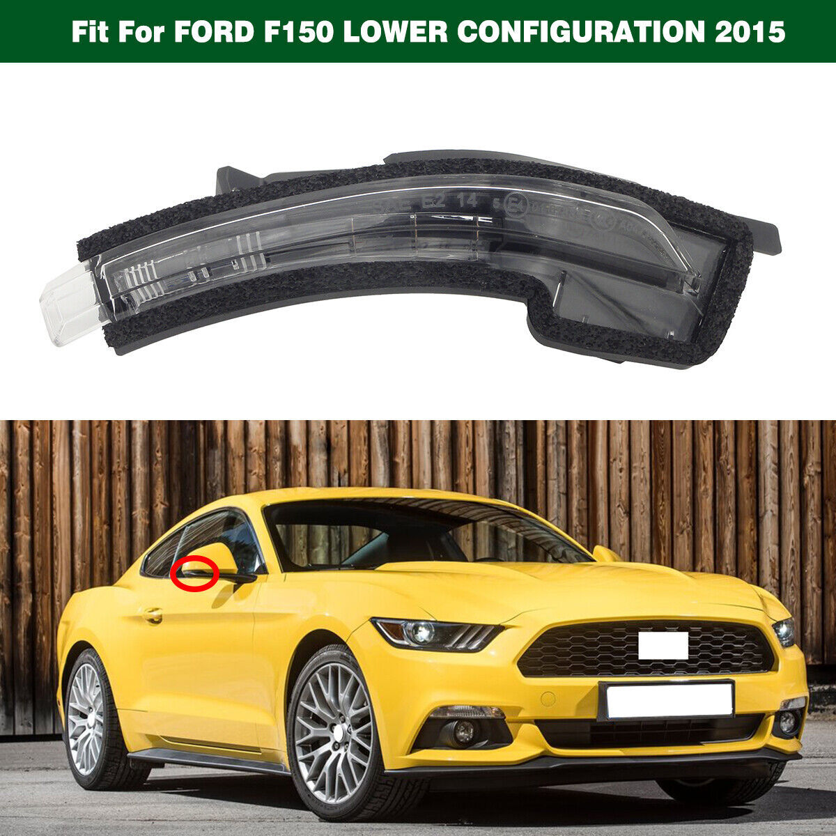 1Pcs Right Side Door View Mirror Turn Signal Light Lamp for FORD for MUSTANG 2015